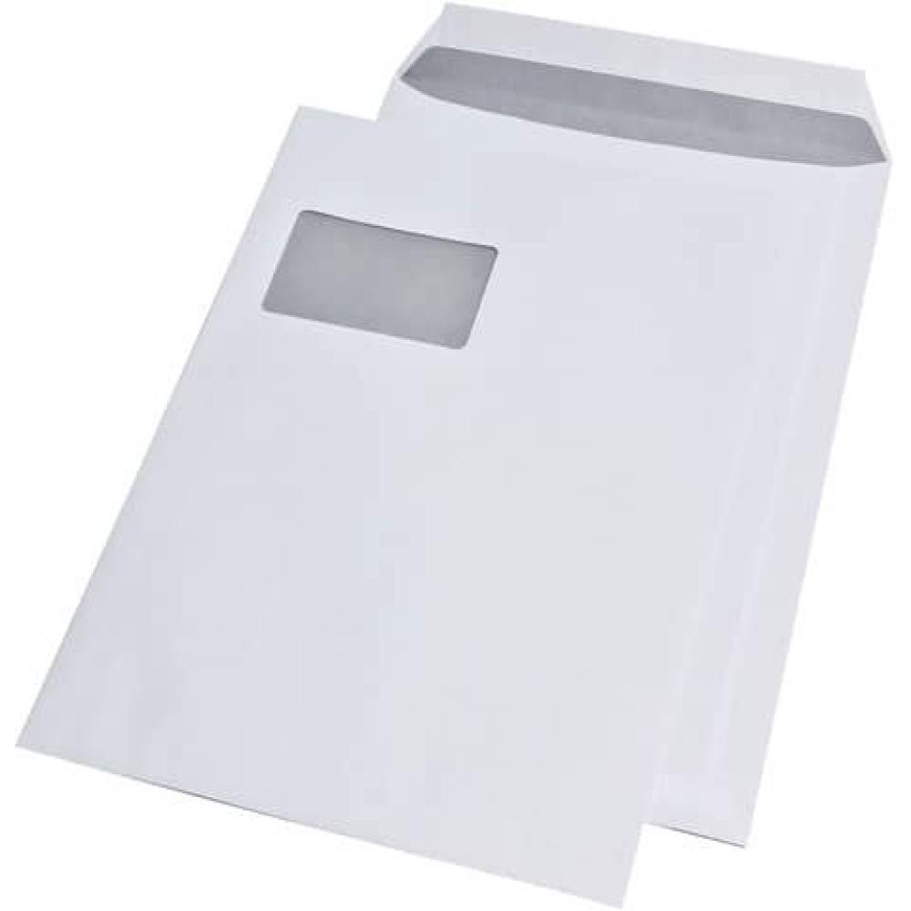 Versandtaschen C4 mit Fenster haftklebend 100 g qm weiß 250 Stück MAILMEDIA 30005425 (4018529007802)