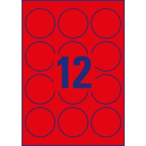 Etiketten in Sonderfarben  63,5 mm 25 Blatt 300 Etiketten neonrot AVERY ZWECKFORM L7670R-25 (4004182608401)