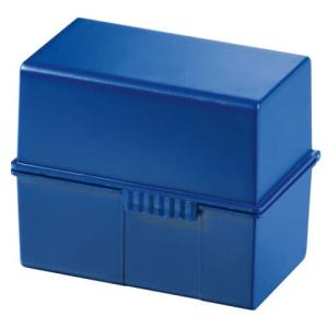 Karteibox DIN A7 quer für 300 Karten mit Stahlscharnier blau HAN 977-14 (4012473977143)