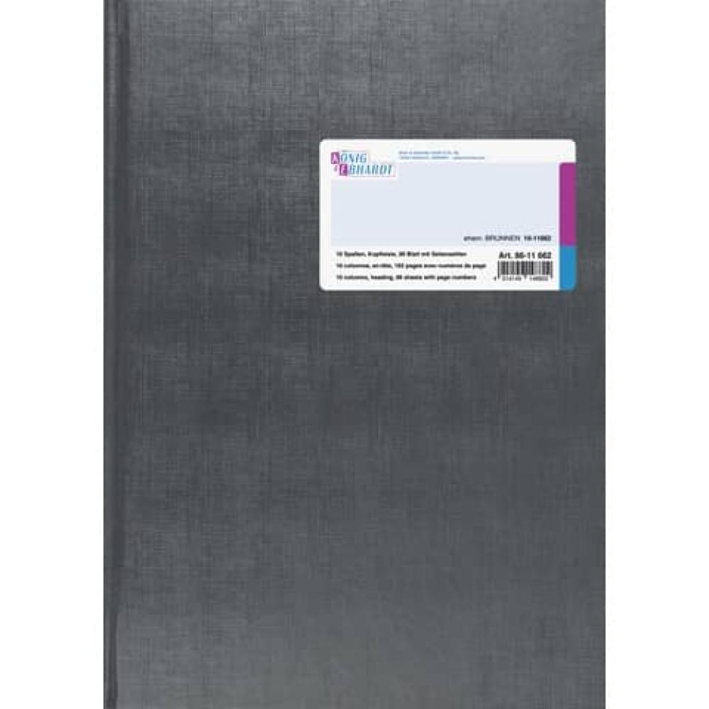 Spaltenbuch Kopfleisten-Ausführung A4, 16 Spalten 96 Blatt Schema über 2 Seite mit Seitenzahlen König & Ebhardt 86-11662