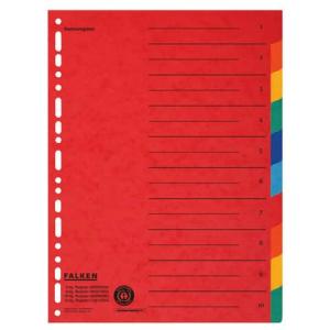 Zahlenregister 1-10, Karton farbig A4, 5 Farben gelocht mit Orgadruck Falken 80086390 (4014481523015)