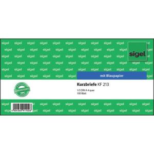 Kurzmitteilungen »Kurzbrief« 1 3 A4 quer 100 Blatt SIGEL KF213 (4004360911026)