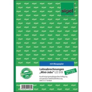 Lohnabrechnungen Mini-Jobs A5, 50 Blatt SIGEL LO519 (4004360910609)