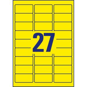 Etiketten in Sonderfarben 63,5x29,6 mm 25 Blatt 675 Etiketten neongelb AVERY ZWECKFORM L6004-25 (4004182608456)
