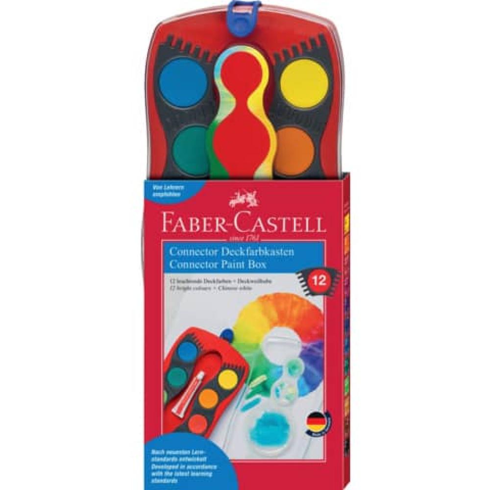 FABER-CASTELL Farbkasten Connector 12 Farben rot