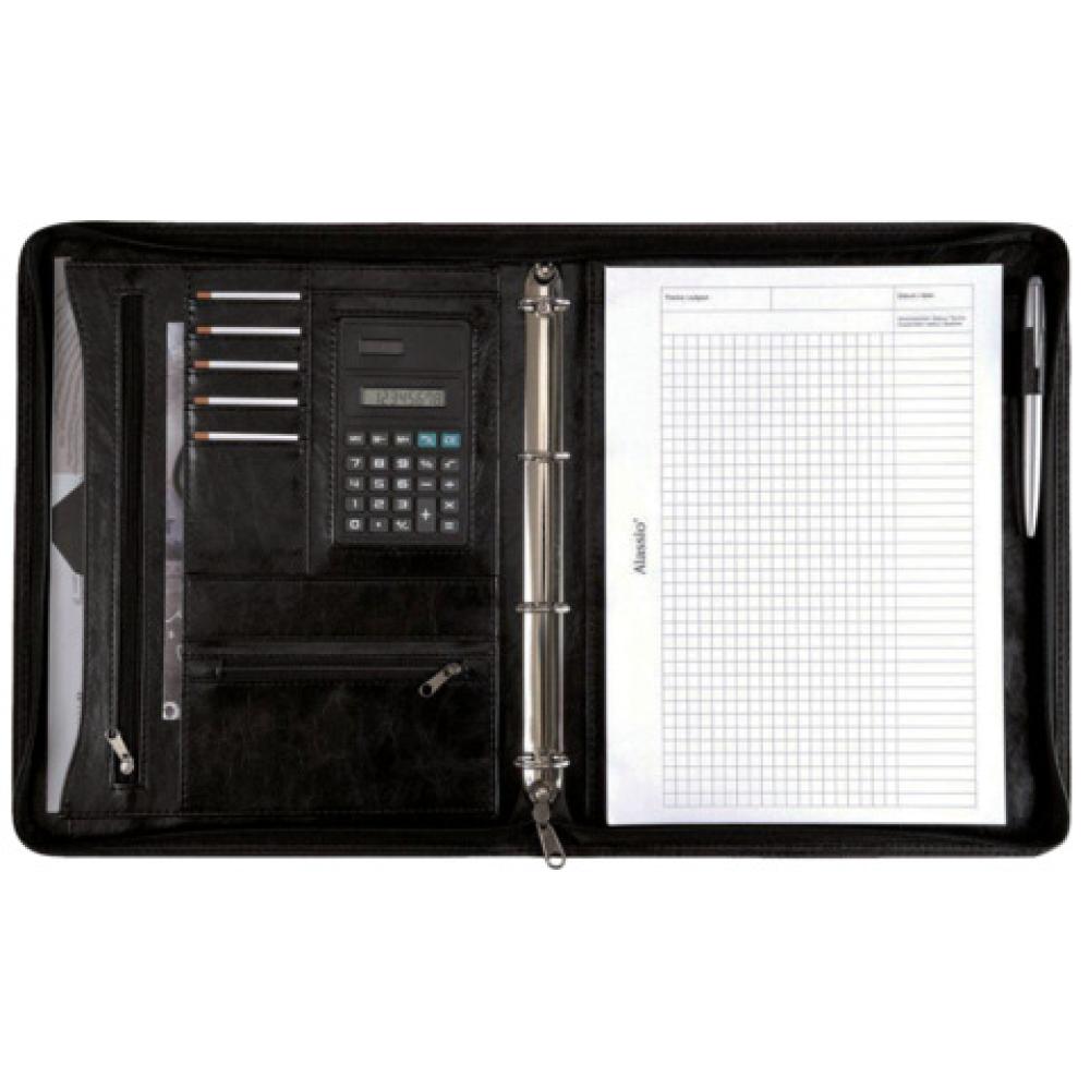 Ringbuchmappe MASSA A4, Lederimitat schwarz ALASSIO 30065 (4021068300655)