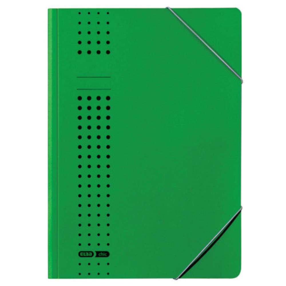 Eckspanner chic A4, für ca. 150 DIN A4-Blätter mit Eckspannergummi aus 320 g m² Karton (RC) grün ELBA 400010058 (4002030