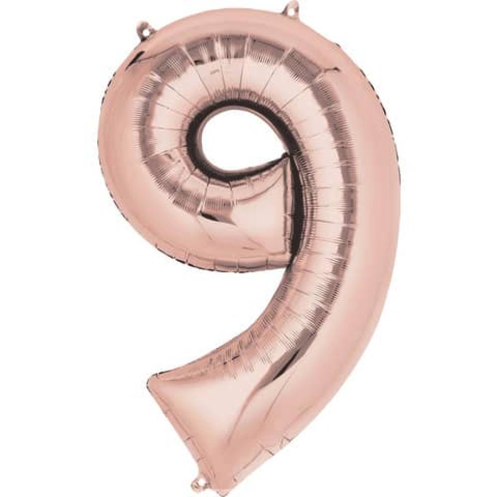 Folienballon XXL Zahl 9 rose gold 9906284 (0026635362207)