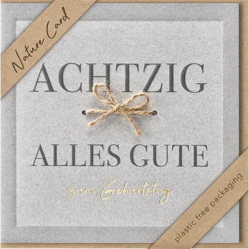 Geburtstagskarte Zahl 80 Nature Card inkl. Umschlag BSB 69-4031-2 (4000867731082)