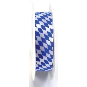Zier Acetatband 25 mmx25 m Raute weiß blau GOLDINA 847225870025 (4008953039814)