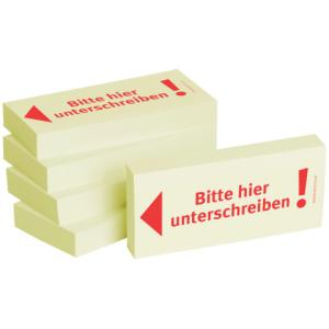 Haftnotizen Bitte hier unterschreiben 75x35 mm 5x 100 Blatt BIZSTIX 1301010143 (4260184863433)