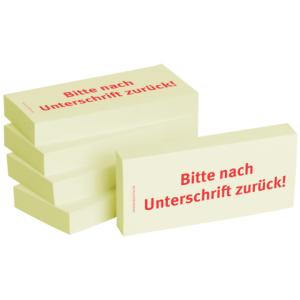 Haftnotizen Bitte nach Unterschrift zurück 75x35 mm 5x 100 Blatt BIZSTIX 1301010141 (4260184863419)