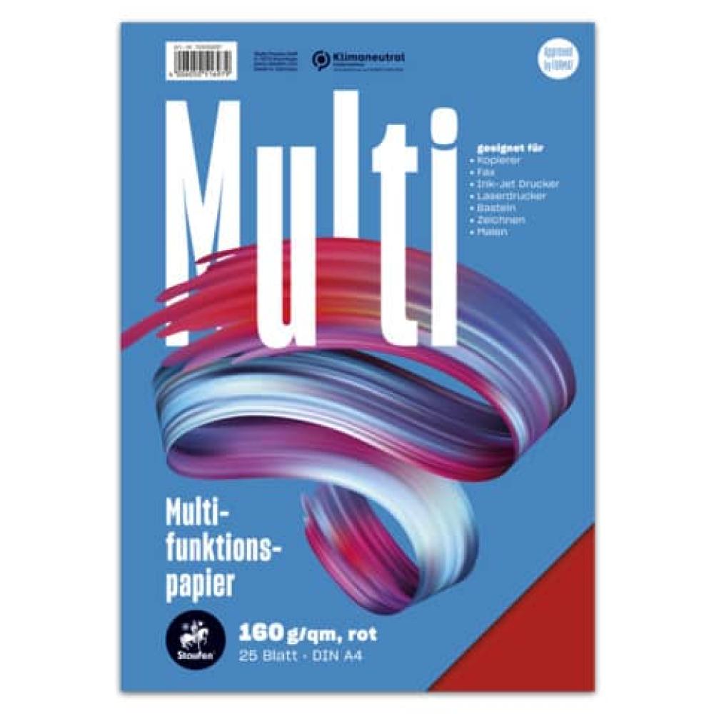 Multifunktionspapier 7X PLUS A4, 160 g qm rot 25 Blatt STAUFEN STYLE 734051697 (4006050516979)