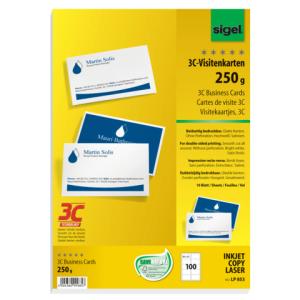 Visitenkarten A4, 100 Stück beidseitig weiß SIGEL LP853 (4004360999857)