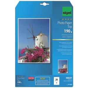 Inkjet Fotopapier Top A4, seidenmatt 190 g qm 20 Blatt SIGEL IP684 (4004360998379)