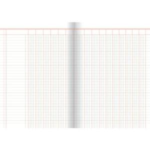Spaltenbuch mit 16 Spalten 60 Seiten DIN A4, rot grau liniert RNK 3416 (4002871341608)