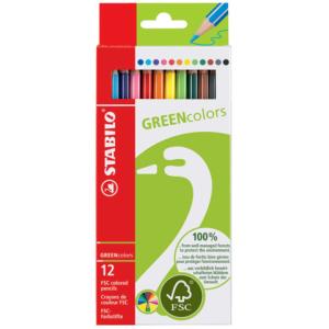 Umweltfreundlicher Buntstift GREENcolors 12er Pack mit 12 verschiedenen Farben STABILO 6019/2-121 (4006381366076)