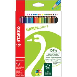 Umweltfreundlicher Buntstift GREENcolors 18er Pack mit 18 verschiedenen Farben STABILO 6019/2-181 (4006381366083)