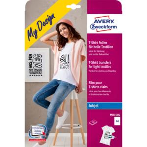 Textilfolien für helle Textilien 210x297 mm 10 Blatt AVERY ZWECKFORM MD1002 (4004182045428)