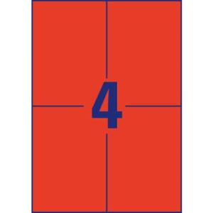 Etiketten 105x148 mm rot 400 Etiketten 100 Blatt permanent AVERY ZWECKFORM 3456 (4004182034569)