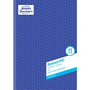 842 Bonbuch DIN A4, fortlaufend nummeriert 2x50 Blatt gelb weiß AVERY ZWECKFORM (4004182008423)