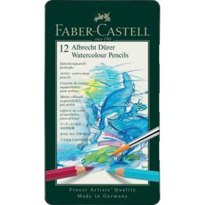 Künstler-Aquarellstift ALBRECHT DÜRER,12 Farben sortiert im Metalletui FABER CASTELL 117512 (4005401175124)