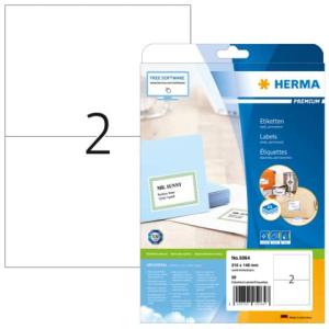 Etiketten Premium A4, weiß 210x148 mm Papier matt 50 St. HERMA 5064 (4008705050647)