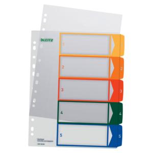 Leitz Ordnerregister 1291 Vollformat, überbreite 1-5 Farbig 5-teilig, 1 Satz 12910000 (4002432358427)