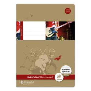 Notenheft A5, hoch 16 Blatt 6 Notensysteme STAUFEN STYLE 040516014 (9002244554173)