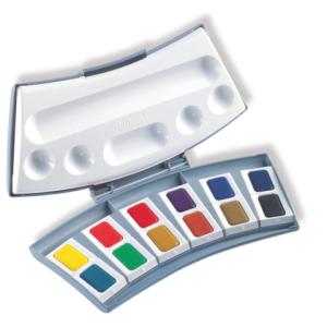 Aquarell-Malkasten 725D 12, Kunststoffkasten mit 12 Farben PELIKAN 400142599 (4012700721884)