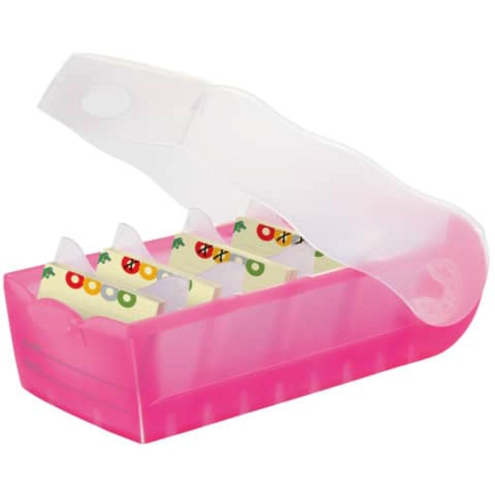 Karteibox CROCO A8 quer für 500 Karten pink-transluzent HAN 998-663 (4012473998384)