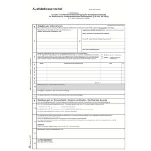 Ausfuhrkassenzettel Abnehmerbescheinigung Umsatzsteuer SD 1x3 Blatt DIN A4 RNK 2277 (4002871227704)