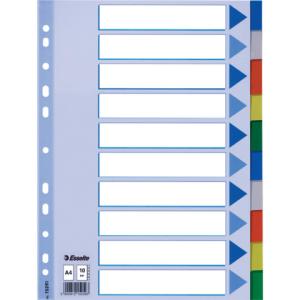 Register blanko A4, PP 10-teilig + Deckblatt farbig Esselte 15261 (5902812152616)