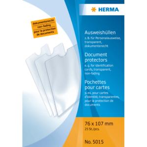 Ausweishüllen 76x107 mm für Personalausweise geprägt dokumentenecht HERMA 5015 (4008705050159)