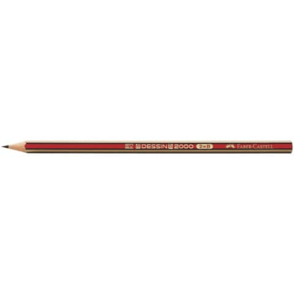 Bleistift DESSIN 2001 mit Radierer HB rot-gold-gestreift FABER CASTELL 112100 (4005401121008)
