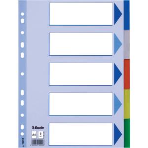 Register blanko A4, PP 5-teilig + Deckblatt farbig Esselte 15259 (5902812152593)