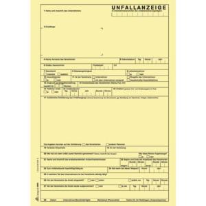 Unfallanzeige für Arbeitsunfall SD 1x5 Blatt DIN A4, + 1 Seite Hinweise RNK 2865 (4002871286503)