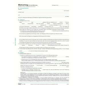 Mietvertrag für Wohnungen ausführliche Fassung 6 Seiten gefalzt auf DIN A4 RNK 525 (4002871052504)