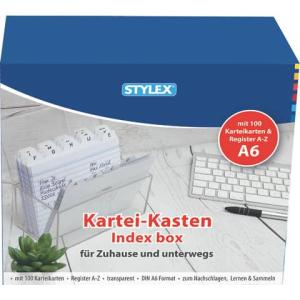 Karteikasten Plastik -A6, transparent STYLEX 49972 (4044186499728)