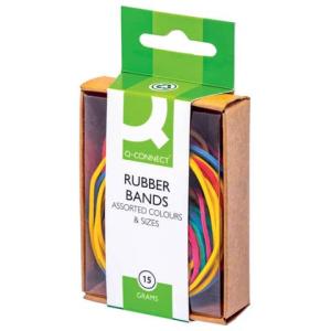 Gummiringe 15 g farbig sortiert Q-CONNECT KF02032 (5705831020320)
