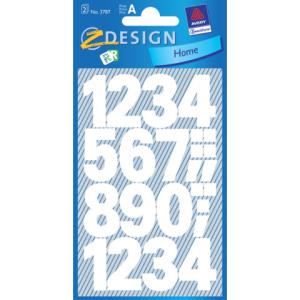 Zahlen-Etiketten 0-9, 25 mm weiß selbstklebend wetterfest 28 Etiketten AVERY ZWECKFORM 3787 (4004182037874)