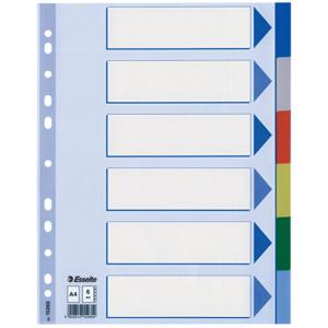 Register blanko A4, PP 6-teilig + Deckblatt farbig Esselte 15260 (5902812152609)