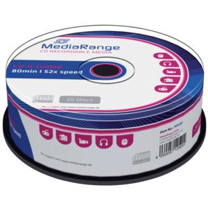 CD-R Rohlinge 700MB 80Min 52-fach Spindel Packung mit 25 Stück MEDIARANGE MR201 (4260057125002)