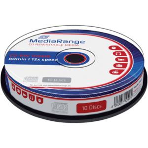 CD-RW Rewritables 700MB 80Min 12-fach Spindel Packung mit 10 Stück MEDIARANGE MR235 (4260057125132)