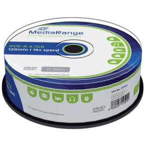 DVD-R 4.7GB 120Min 16-fach Spindel Packung mit 25 Stück MEDIARANGE MR403 (4260057125040)