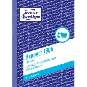 Rapport DIN A6, vorgelocht 100 Blatt weiß AVERY ZWECKFORM 1305 (4004182013052)