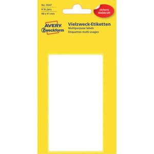 Universal-Etiketten 98x51 mm 6 Blatt 6 Etiketten weiß AVERY ZWECKFORM 3047 (4004182030479)