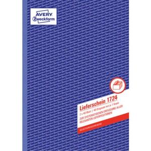 Lieferschein DIN A4, selbstdurchschreibend 2x40 Blatt weiß gelb AVERY ZWECKFORM 1724 (4004182017241)