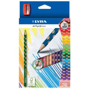Farbstifte Groove Slim  3,3 mm 36 Farben + Anspitzer Kartonetui LYRA L2821360 (4084900202463)