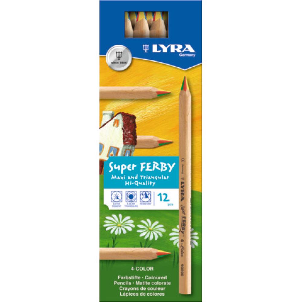 Farbstifte Super Ferby 4-Color 12er Kartonetui vierfarbige Mine LYRA L3710500 (4084900451779)